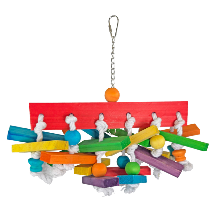 Happy Beaks Wood Block Cluster Short Bird Toy, by A&E Cage Co