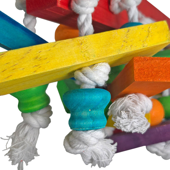 Happy Beaks Wood Block Cluster Short Bird Toy, by A&E Cage Co