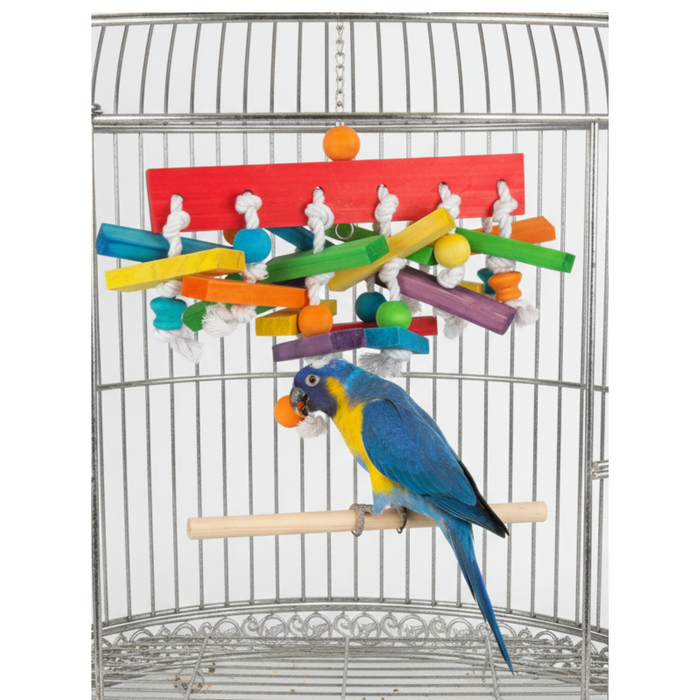 Happy Beaks Wood Block Cluster Short Bird Toy, by A&E Cage Co
