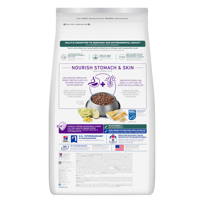 Hill's Science Diet Adult Sensitive Stomach & Sensitive Skin Pollock Meal, Barley & Insect Meal Recipe Dry Dog Food, 3.5lb