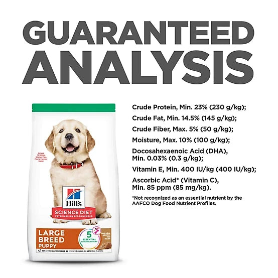 Hill's Science Diet Large Breed Puppy Lamb Meal and Brown Rice Recipe Dry Dog Food, 30 lb