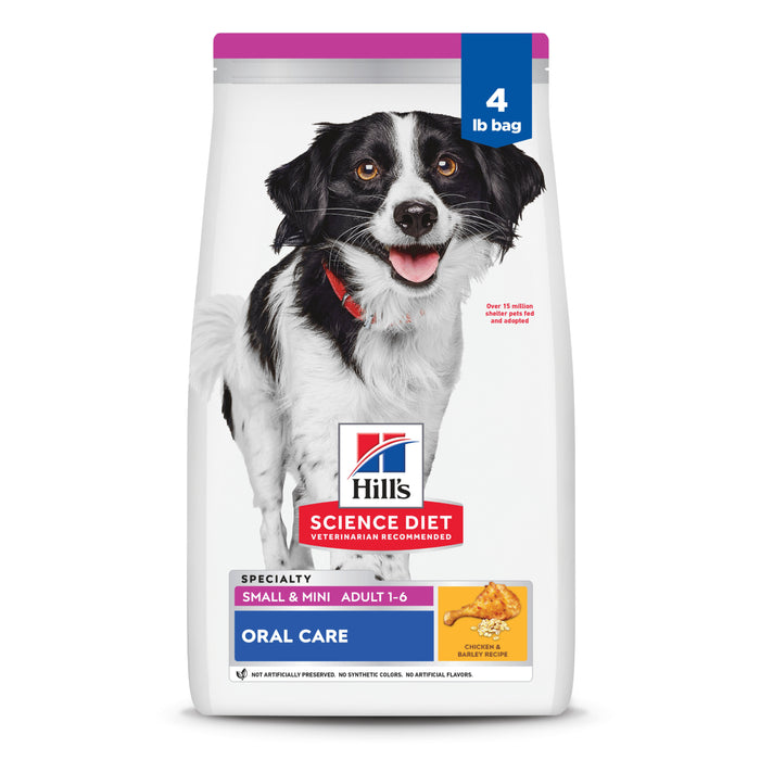 Hill's Science Diet Oral Care Small Breed & Mini Breed Chicken Recipe Adult Dry Dog Food, 4lb