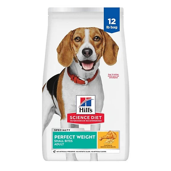 Hill's Science Diet Perfect Weight Small Bites Chicken Recipe Dry Dog Food, 12lb