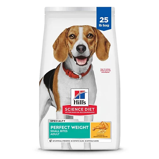 Hill's Science Diet Perfect Weight Small Bites Chicken Recipe Dry Dog Food, 25lb