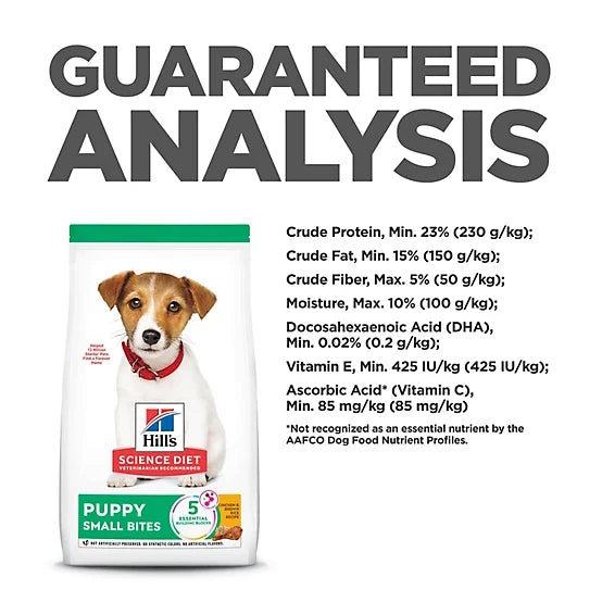 Hill's Science Diet Puppy Small Bites Chicken Meal & Brown Rice Recipe Dry Dog Food, 12.5lb