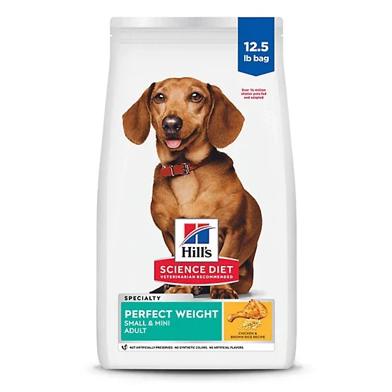 Hill's Science Diet Small and Mini Breed Adult Perfect Weight Chicken Recipe Dry Dog Food, 12.5lb