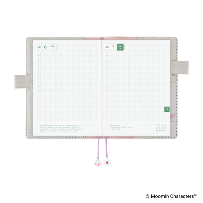 Hobonichi Techo A5 Cousin Cover - Moomin: My Yard (Pink Grey)