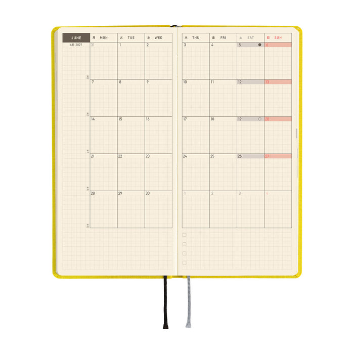 Hobonichi Weeks 2027 - Colours: Canaria Yellow (January Start)