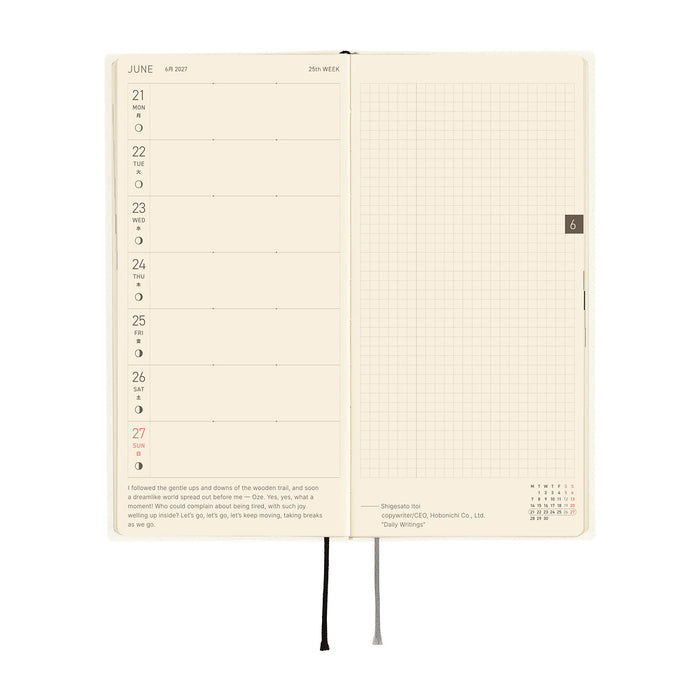 Hobonichi Weeks 2027 - White Line: Ivory (January Start)