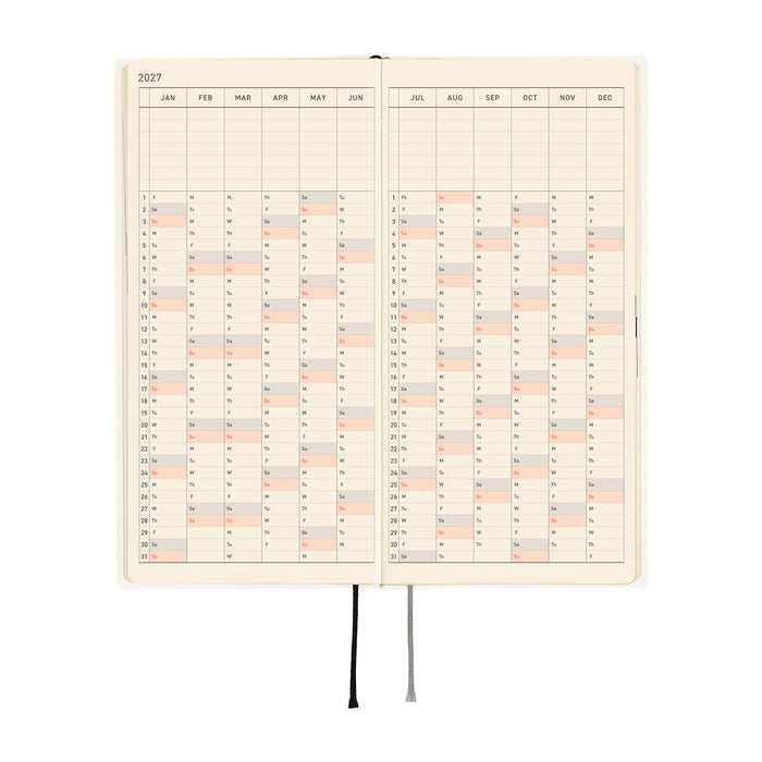 Hobonichi Weeks 2027 - White Line: Ivory (January Start)