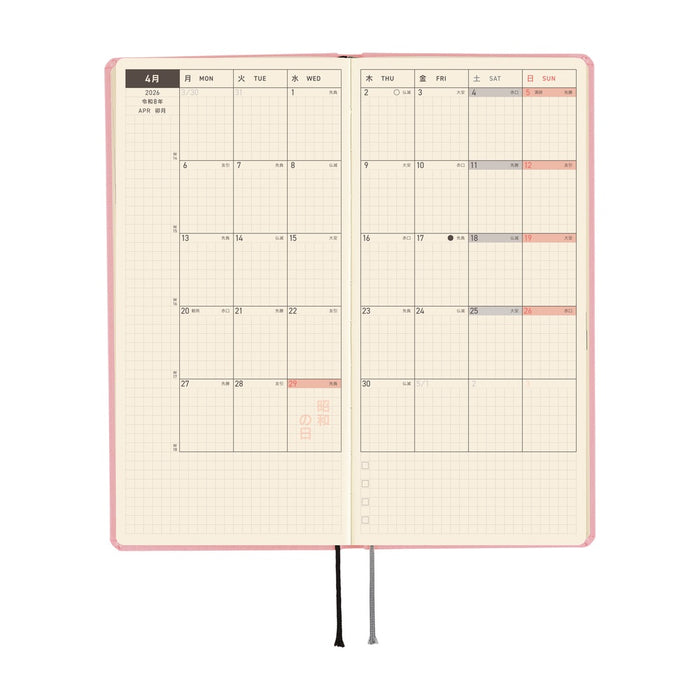 Hobonichi Weeks Colours: Strawberry Milk - April 2026 Start