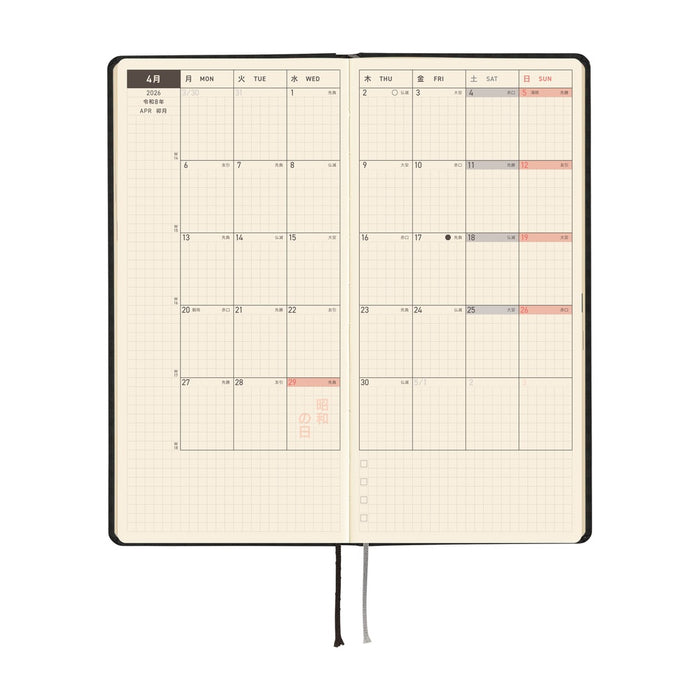 Hobonichi Weeks Paper Series: Black Gingham April 2026 Start