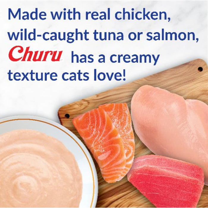 INABA Churu Cat Treats, Wet, Lickable, Squeezable Creamy Purée Cat Treat, 20 Tubes, Tuna Variety Box
