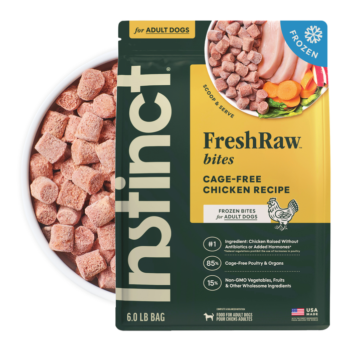 Instinct FreshRaw Bites Cage-Free Chicken Recipe for Adult Dogs, 6lbs