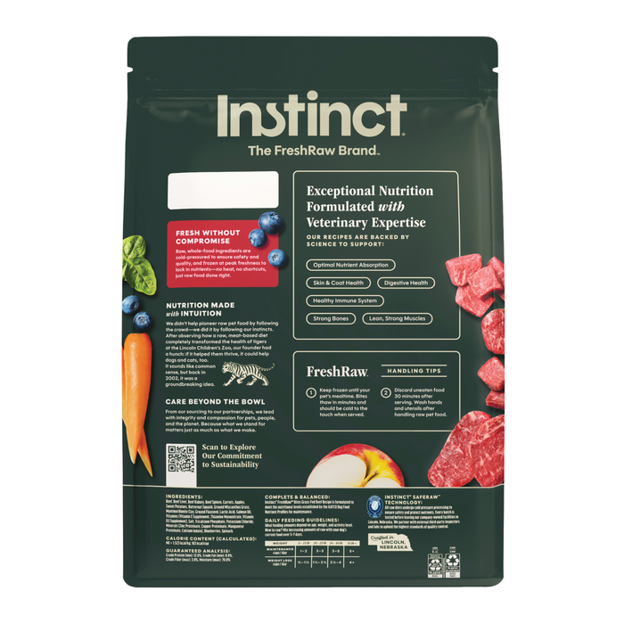 Instinct FreshRaw Bites Grass-Fed Beef Recipe for Adult Dogs, 6lbs