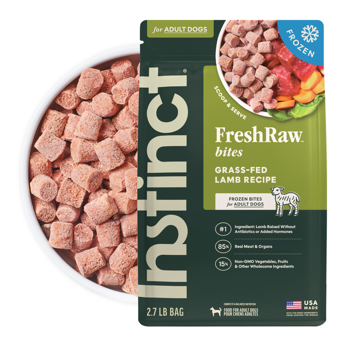 Instinct FreshRaw Bites Grass-Fed Lamb Recipe for Adult Dogs, 2.7lbs
