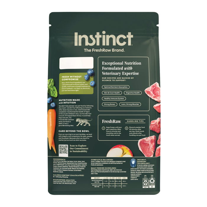 Instinct FreshRaw Bites Grass-Fed Lamb Recipe for Adult Dogs, 2.7lbs