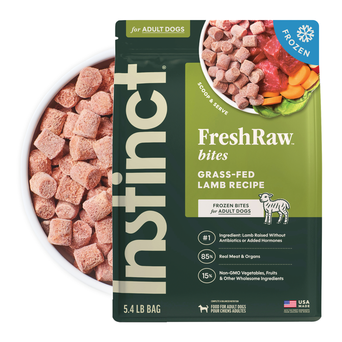 Instinct FreshRaw Bites Grass-Fed Lamb Recipe for Adult Dogs, 5.4lbs
