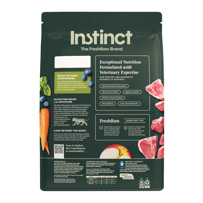 Instinct FreshRaw Bites Grass-Fed Lamb Recipe for Adult Dogs, 5.4lbs