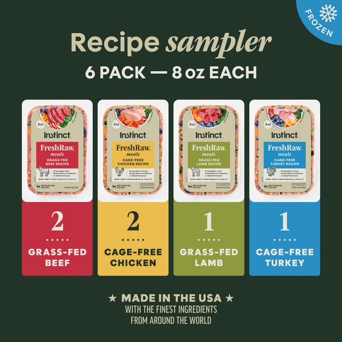 Instinct FreshRaw Meals Dog Food Recipe Sampler (Box of 6)