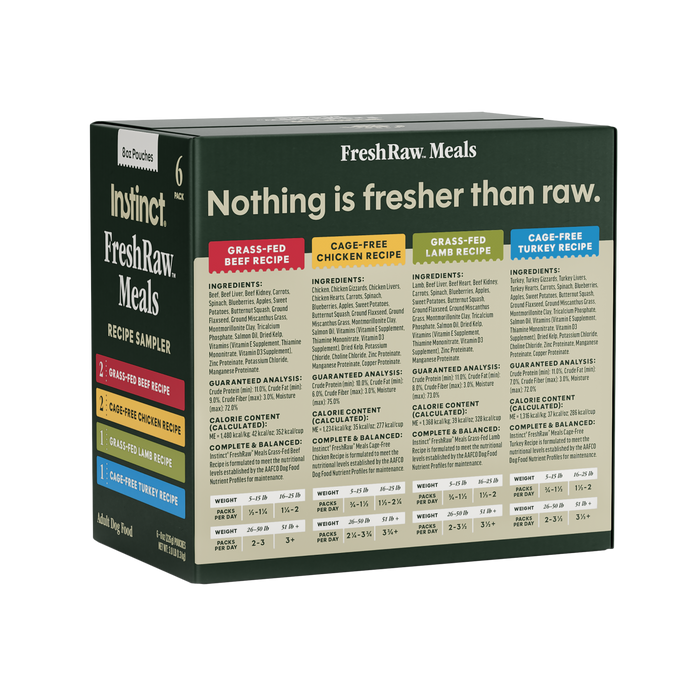Instinct FreshRaw Meals Dog Food Recipe Sampler (Box of 6)