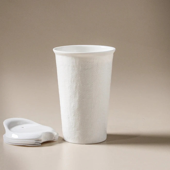 It's a Keeper Ceramic Cup White Linen - Few and Far - Mugs