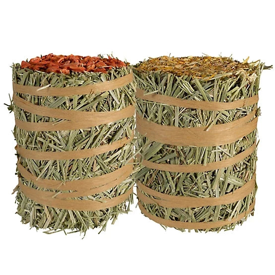 Kaytee Field+Forest Mini Hay Bales Carrot & Marigold Small Animal Treats, 7 oz. 2 pk.