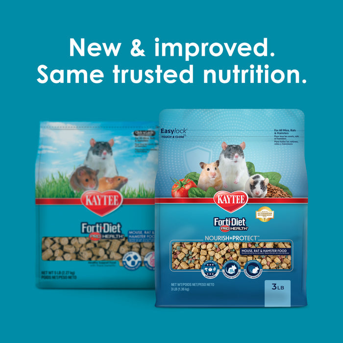 Kaytee Forti-Diet Pro Health Nourish+Protect Mouse, Rat & Hamster Food Grain Blend 3 Pounds