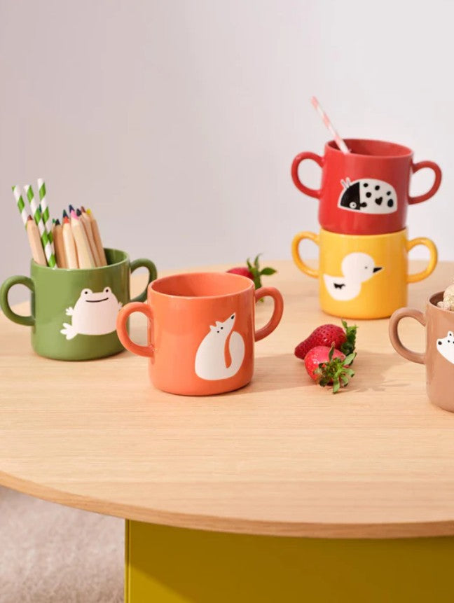 KIDS FROG KRŪZE 250ML, AR DIVĀM OSIŅĀM, G.ZAĻA, PORCELĀNS