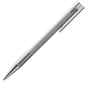 Ballpoint pen by LAMY part of the Logo range, brushed stainless steel.