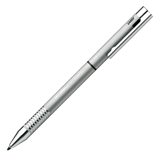This LAMY Logo Twin Pen Set has a mechanical pencil and ballpoint pen in one, with chrome trims and a brushed stainless steel barrel.