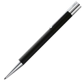 Matte black ballpoint pen with stainless steel.