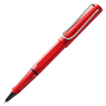 The LAMY red rollerball pen in the Safari collection.