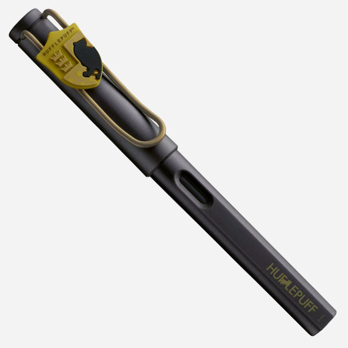 The Safari Special Edition Harry Potter Yellow Hufflepuff Fountain Pen M with cap on.