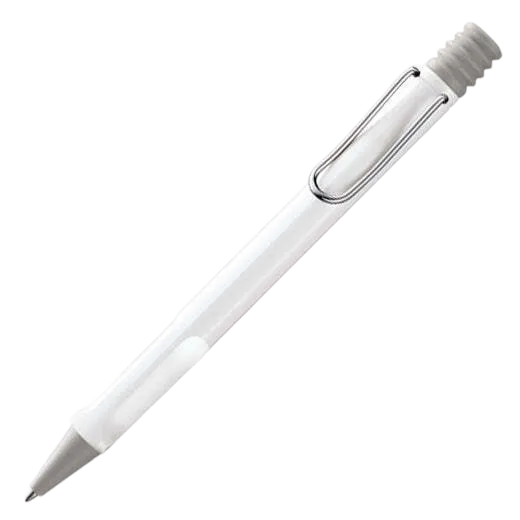 The LAMY white ballpoint pen in the Safari collection.
