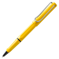 The LAMY yellow rollerball pen in the Safari collection.