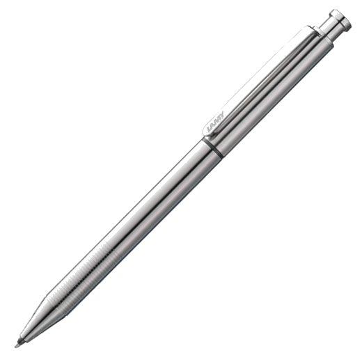 This LAMY ST Twin Stainless Steel Pen Set is both a mechanical pencil and a ballpoint pen.