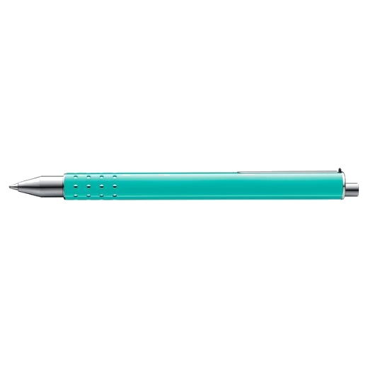This Swift Lagoon Blue SE 2025 Rollerball Pen and Pen Pouch Set has the LAMY brand name embossed onto the leather pen pouch.