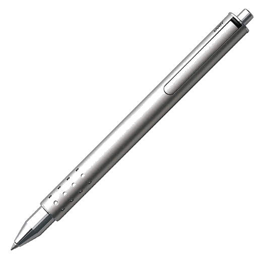 This Swift Rollerball Pen Set with Case by LAMY has a pen that's made with palladium in silver.