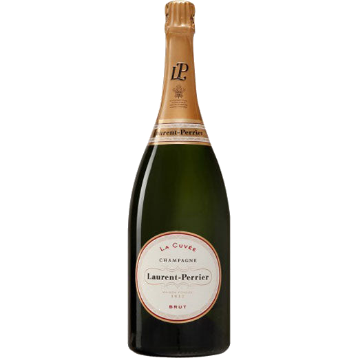 Bottle of Laurent Perrier La Cuvee magnum champagne.