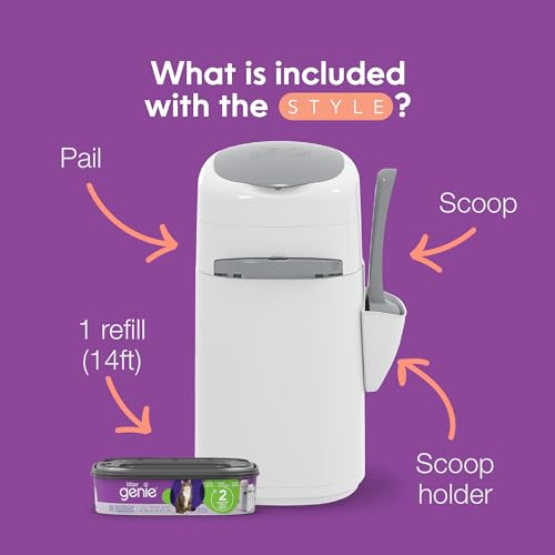 Litter Genie Style Cat Litter Disposal System for Odor Control Includes One Starter Refill