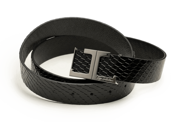 LEATHER BELT A1334 BKA - LOGO