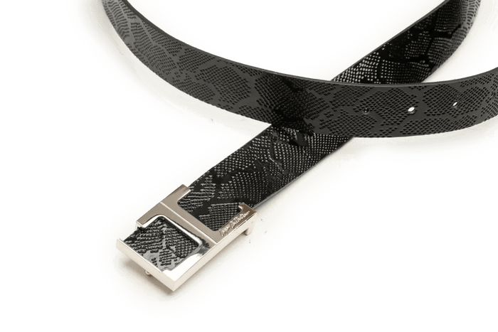 LEATHER BELT A1336 BKA - LOGO