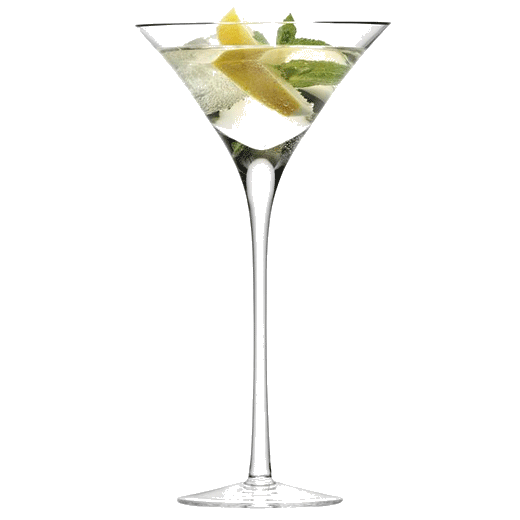 These LSA Bar Cocktail Glasses, Set of Two are clear and made with mouth-blown glass.