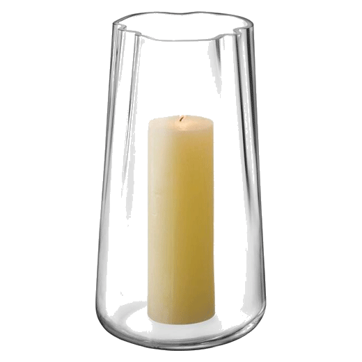 This Lagoon Tall Glass Lantern Vase 35 cm by LSA International also comes in other sizes.
