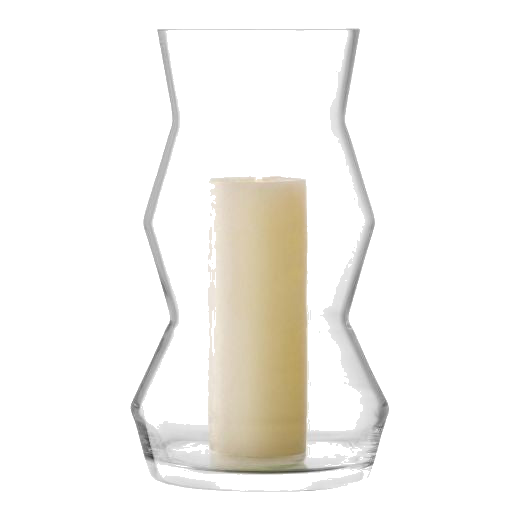 This LSA Medium Sculpt Glass Vase 36 cm can also be used with a large candle as a lantern.