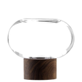 This LSA Select Oblate Small Vase with Walnut Base features FSC-certified wood.