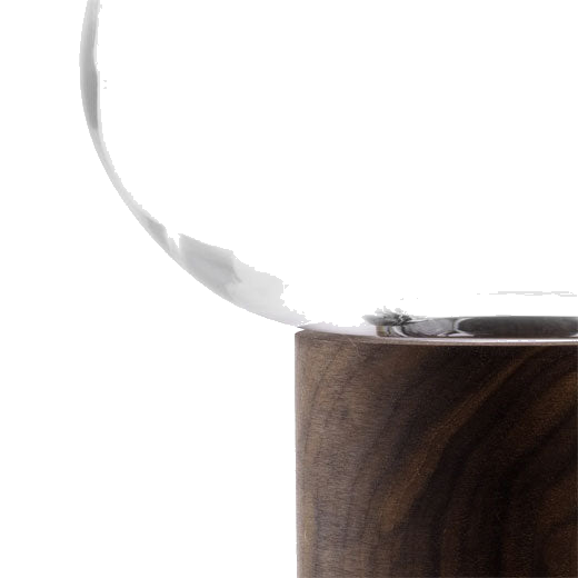 This LSA Select Oblate Small Vase with Walnut Base can be used as a candle holder.