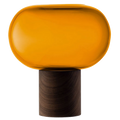 Select Oblate Tall Amber Vase with Walnut Base designed by LSA.