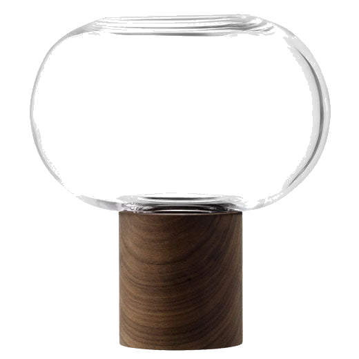 Select Oblate Tall Vase with Walnut Base designed by LSA.